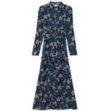 Load image into Gallery viewer, Ladies Printed Ruched Shirt Dress
