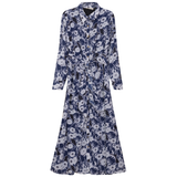 Load image into Gallery viewer, Ladies Printed Ruched Shirt Dress
