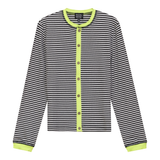 Load image into Gallery viewer, Ladies Striped Ribbed Contrast Cardigan
