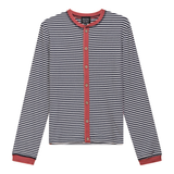 Load image into Gallery viewer, Ladies Striped Ribbed Contrast Cardigan
