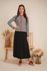 Load image into Gallery viewer, Ladies Striped Ribbed Contrast Cardigan
