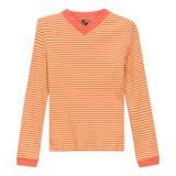 Load image into Gallery viewer, Ladie Striped V Neck Contrast Tee
