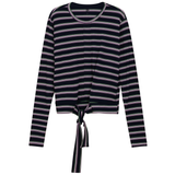 Load image into Gallery viewer, Ladies Striped Tie tee

