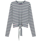 Load image into Gallery viewer, Ladies Striped Tie tee
