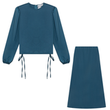 Load image into Gallery viewer, Ladies Maxi Satin Set
