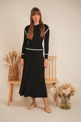 Load image into Gallery viewer, Ladies V Neck Striped Tape Top
