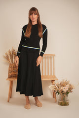 Load image into Gallery viewer, Ladies V Neck Striped Tape Top
