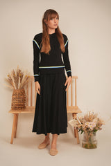 Load image into Gallery viewer, Ladies V Neck Striped Tape Top
