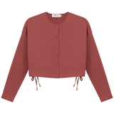 Load image into Gallery viewer, Ladies Cotton Cropped Side Tie Blouse
