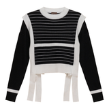 Load image into Gallery viewer, Ladies Striped Belt Sweater
