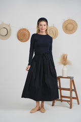 Load image into Gallery viewer, Ladies Cotton Midi Paper Bag Skirt
