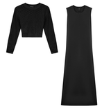 Load image into Gallery viewer, Ladies Net Knit Midi Jumper Set
