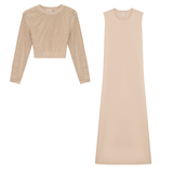 Load image into Gallery viewer, Ladies Net Knit Midi Jumper Set
