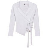 Load image into Gallery viewer, Ladies Cropped Wrap Jacket Sweater

