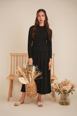 Load image into Gallery viewer, Ladies Ribbed Midi Panel Skirt
