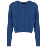 Load image into Gallery viewer, Ladies Cropped Fitted Ribbed Knit Cardigan
