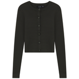 Load image into Gallery viewer, Ladies Cropped Fitted Ribbed Knit Cardigan
