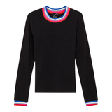 Load image into Gallery viewer, Ladies Mock Wrap Striped Tee
