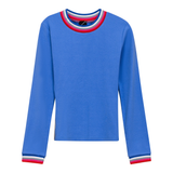 Load image into Gallery viewer, Ladies Mock Wrap Striped Tee
