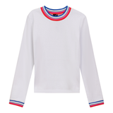 Load image into Gallery viewer, Ladies Mock Wrap Striped Tee
