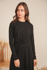 Load image into Gallery viewer, Ladies Cropped Gathered Ring Tee
