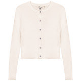 Load image into Gallery viewer, Ladies Cropped Knit Cardigan Diamond Buttons
