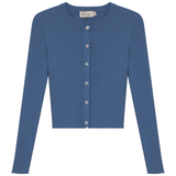 Load image into Gallery viewer, Ladies Cropped Knit Cardigan Diamond Buttons
