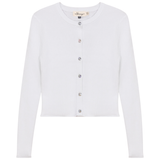Load image into Gallery viewer, Ladies Cropped Knit Cardigan Diamond Buttons
