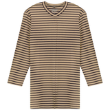 Load image into Gallery viewer, Ladies Striped Ribbed V Neck Tee With Outside Seams

