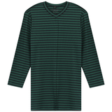 Load image into Gallery viewer, Ladies Striped Ribbed V Neck Tee With Outside Seams
