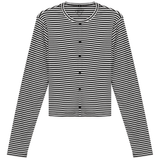 Load image into Gallery viewer, Ladies Cropped Striped Cardigan Tee
