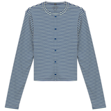 Load image into Gallery viewer, Ladies Cropped Striped Cardigan Tee
