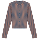Load image into Gallery viewer, Ladies Cropped Striped Cardigan Tee
