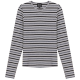 Load image into Gallery viewer, Ladies Striped Metalic V Neck Tee
