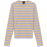 Load image into Gallery viewer, Ladies Striped Metalic V Neck Tee
