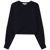 Load image into Gallery viewer, Ladies Cropped Wrap Ribbed Knit Top
