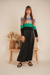 Load image into Gallery viewer, Ladies Crochet Color Blocked Cardigan
