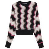 Load image into Gallery viewer, Ladies Crochet Vertical Chevron Knit Top

