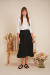 Load image into Gallery viewer, 32" Midi Calf A Line Tencel Gauze Skirt
