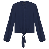 Load image into Gallery viewer, Ladies Button Down Tencel Gauze Tie Shirt
