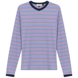 Load image into Gallery viewer, Ladies Ribbed Stripped V Neck Tee
