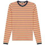 Load image into Gallery viewer, Ladies Ribbed Stripped V Neck Tee
