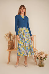 Load image into Gallery viewer, Ladies Printed Satin Jumper With Cardigan
