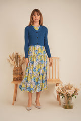 Load image into Gallery viewer, Ladies Printed Satin Jumper With Cardigan
