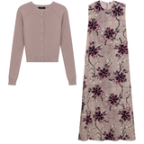 Load image into Gallery viewer, Ladies Midi Printed Chiffon Jumper With Cropped Cardigan
