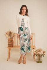 Load image into Gallery viewer, Ladies Midi Printed Chiffon Jumper With Cropped Cardigan
