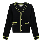 Load image into Gallery viewer, Ladies Knit Contrast Stripe Cardigan
