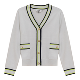 Load image into Gallery viewer, Ladies Knit Contrast Stripe Cardigan

