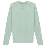 Load image into Gallery viewer, Ladies Checkered V Neck Cotton Tee
