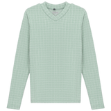 Load image into Gallery viewer, Ladies Checkered V Neck Cotton Tee
